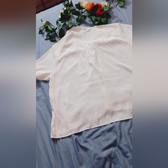 Vtg Worthington Essentials white short sleeve button up blouse size 16M - Picture 5 of 6